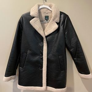 Wild Fable Faux Leather Sherpa Lined Coat